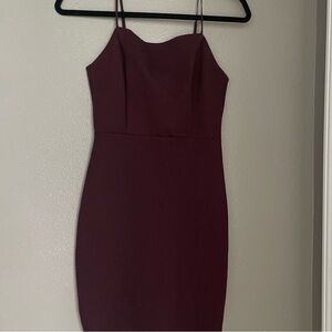 Astr Spaghetti Strap Brown Mini Dress